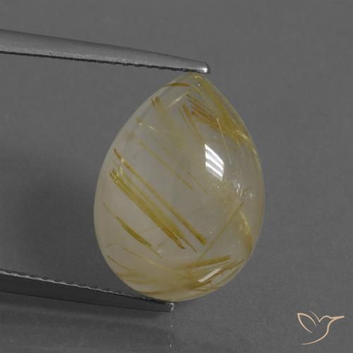 7.97ct Natural Amarelo Toscana Quartzo Rutilo, Formato de pêra, Transparente