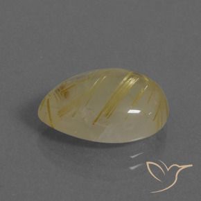 Quartzo Rutilo Amarelo Toscana Natural 7.97ct, Formato de pêra, Transparente
