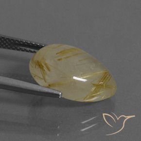 Quartzo Rutilo Amarelo Toscana Natural 7.97ct, Formato de pêra, Transparente