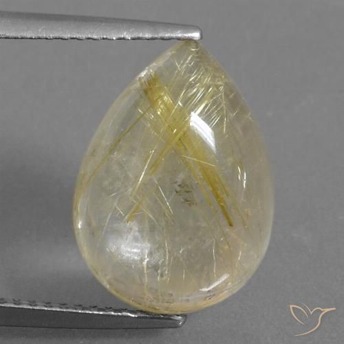 7.30ct Natural Amarelo claro Quartzo Rutilo, Formato de pêra, Transparente