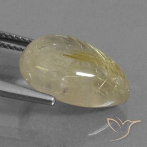Quartzo Rutilo Amarelo claro Natural 7.30ct, Formato de pêra, Transparente