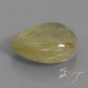 Quartzo Rutilo amarelo médio Natural 7.30ct, Formato de pêra, Transparente