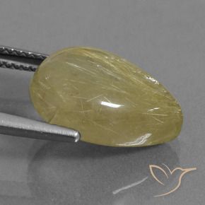 Quartzo Rutilo amarelo médio Natural 7.30ct, Formato de pêra, Transparente