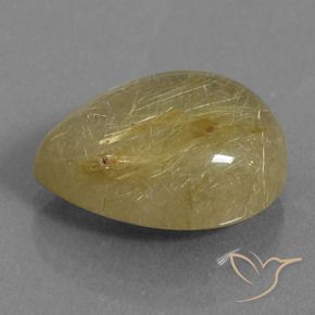 Quartzo Rutilo Luz amarela Natural 9.22ct, Formato de pêra, Transparente