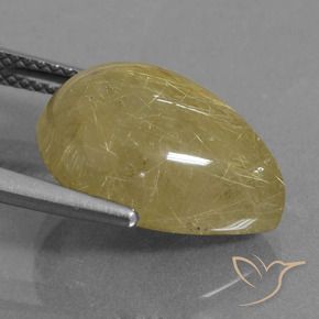 Quartzo Rutilo Luz amarela Natural 9.22ct, Formato de pêra, Transparente