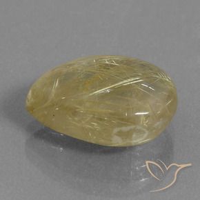 Quartzo Rutilo Amarelo Toscana Natural 6.71ct, Formato de pêra, Transparente