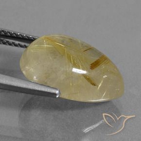 Quartzo Rutilo amarelo quente Natural 7.32ct, Formato de pêra, Transparente