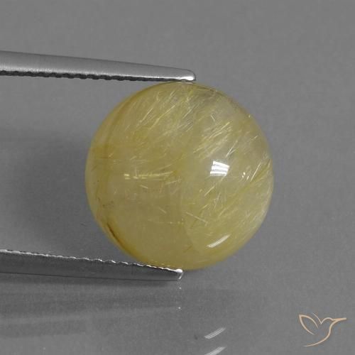 8.01ct Natural amarelo quente Quartzo Rutilo, Redondo, Translúcido