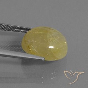 Quartzo Rutilo amarelo quente Natural 8.01ct, Redondo, Translúcido