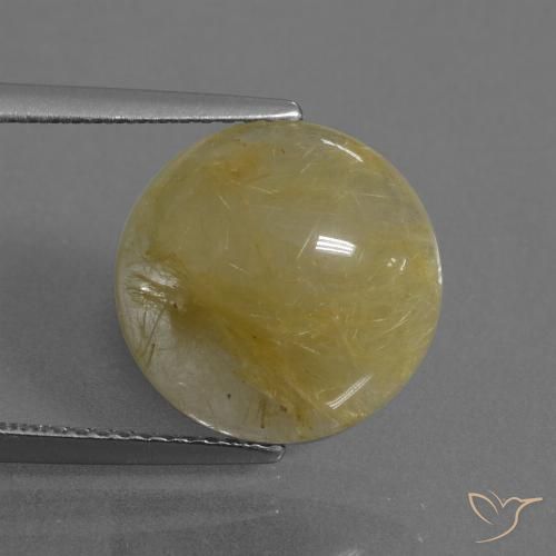5.98ct Natural ouro médio Quartzo Rutilo, Redondo, Translúcido