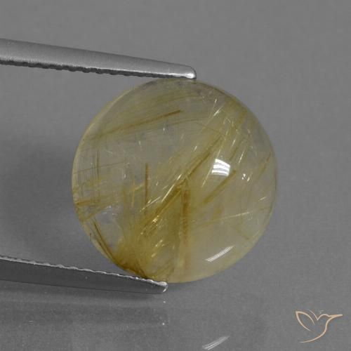 6.29ct Natural Amarelo Terroso Quartzo Rutilo, Redondo, Transparente