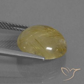 Quartzo Rutilo Amarelo Terroso Natural 6.29ct, Redondo, Transparente