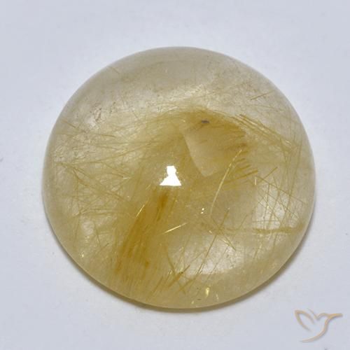8.11ct Natural Amarelo Terroso Quartzo Rutilo, Redondo, Transparente