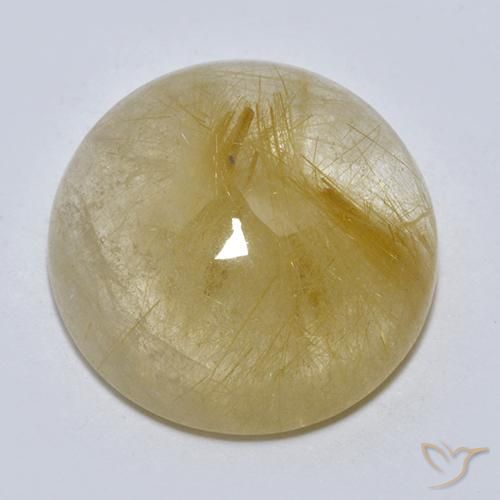 Quartzo Rutilo Amarelo Terroso Natural 8.11ct, Redondo, Transparente
