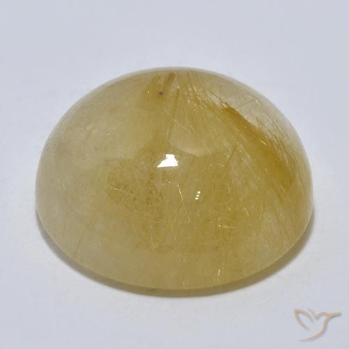Quartzo Rutilo Amarelo Terroso Natural 8.11ct, Redondo, Transparente