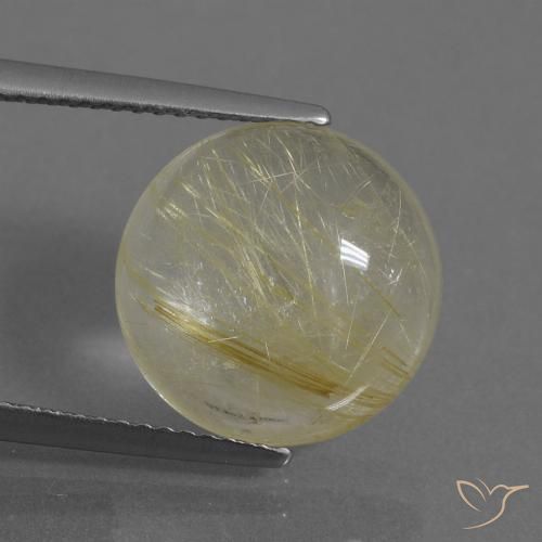 6.74ct Natural Luz amarela Quartzo Rutilo, Redondo, Transparente