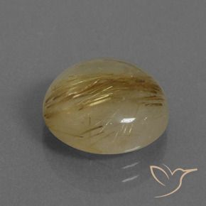 Quartzo Rutilo Castanho Dourado Muito Claro Natural 7.12ct, Redondo, Translúcido