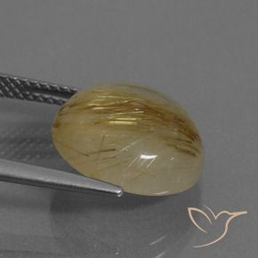 Quartzo Rutilo Castanho Dourado Muito Claro Natural 7.12ct, Redondo, Translúcido