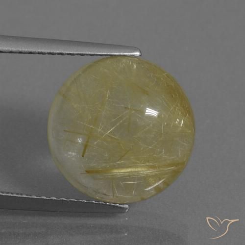7.13ct Natural Amarelo Toscana Quartzo Rutilo, Redondo, Transparente