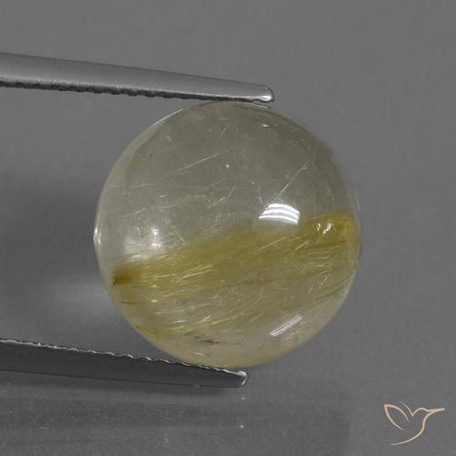 8.61ct Natural Amarelo Terroso Quartzo Rutilo, Redondo, Transparente