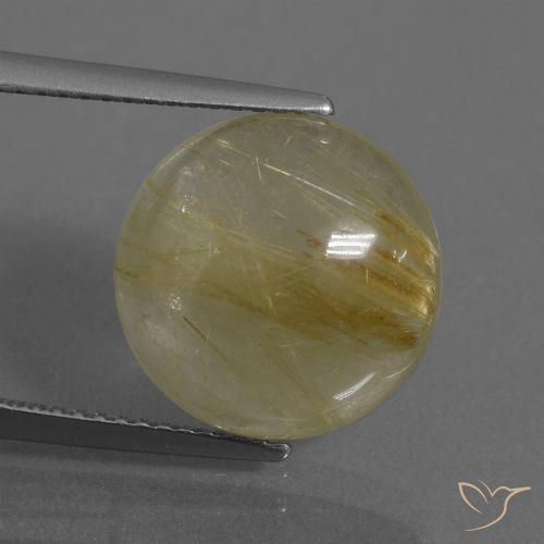 7.33ct Natural Amarelo Terroso Quartzo Rutilo, Redondo, Transparente