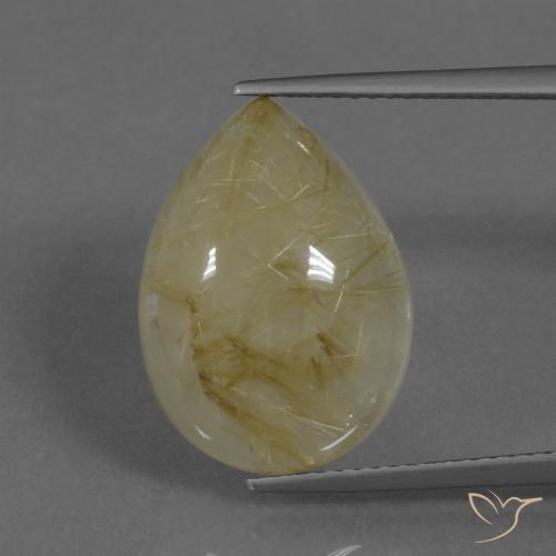 9.75ct Natural Amarelo Toscana Quartzo Rutilo, Formato de pêra, Translúcido
