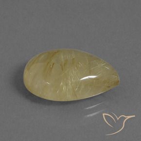 Quartzo Rutilo Amarelo Toscana Natural 9.75ct, Formato de pêra, Translúcido