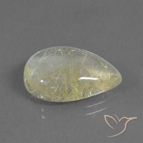 Quartzo Rutilo Banana Amarela Natural 10.33ct, Formato de pêra, Transparente