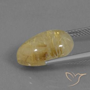 Quartzo Rutilo Amarelo Toscana Natural 8.23ct, Formato de pêra, Translúcido