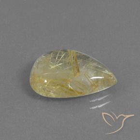 Quartzo Rutilo Amarelo Toscana Natural 7.83ct, Formato de pêra, Transparente