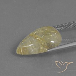 Quartzo Rutilo Amarelo Toscana Natural 7.83ct, Formato de pêra, Transparente