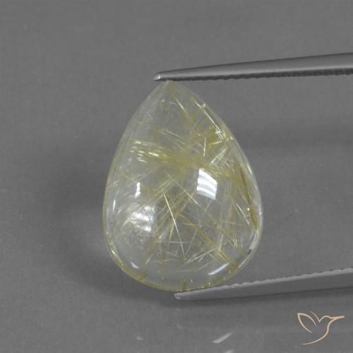 8.27ct Natural Banana Amarela Quartzo Rutilo, Formato de pêra, Transparente