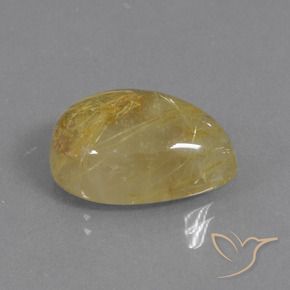 Quartzo Rutilo amarelo quente Natural 12.62ct, Formato de pêra, Translúcido
