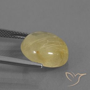 Quartzo Rutilo Amarelo Terroso Natural 8.80ct, Redondo, Transparente