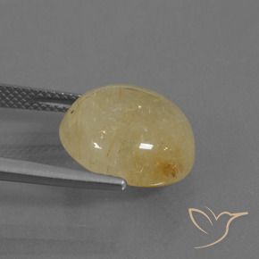 Quartzo Rutilo Amarelo claro Natural 9.40ct, Redondo, Transparente