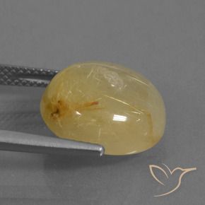Quartzo Rutilo Amarelo Terroso Natural 9.37ct, Redondo, Transparente