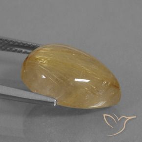 Quartzo Rutilo Marrom Tawny Claro Natural 9.64ct, Formato de pêra, Transparente