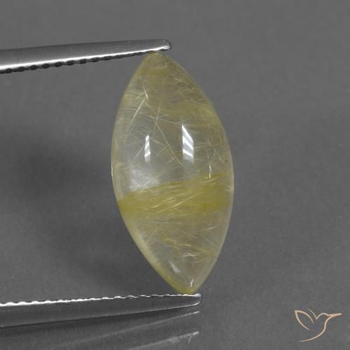 5.01ct Natural Amarelo Terroso Claro Quartzo Rutilo, Marquesa, Transparente