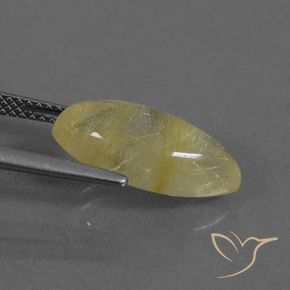 Quartzo Rutilo Amarelo Terroso Claro Natural 5.01ct, Marquesa, Transparente
