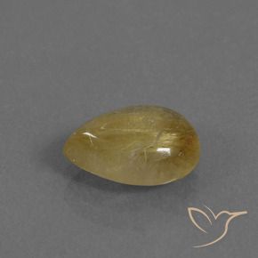 Quartzo Rutilo amarelo médio Natural 2.13ct, Formato de pêra, Translúcido