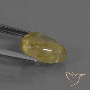 Quartzo Rutilo amarelo médio Natural 2.13ct, Formato de pêra, Translúcido