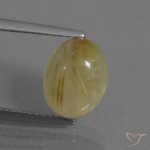 3.06ct Natural Amarelo claro Quartzo Rutilo, oval, Transparente