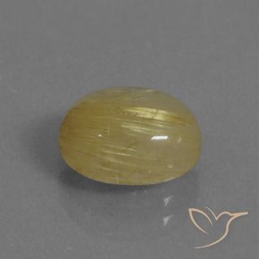 Quartzo Rutilo Amarelo claro Natural 3.06ct, oval, Transparente