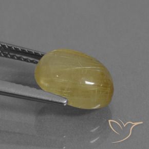 Quartzo Rutilo Amarelo claro Natural 3.06ct, oval, Transparente