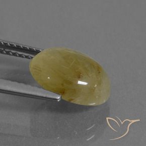 Quartzo Rutilo Abelha Amarela Natural 3.22ct, oval, Transparente