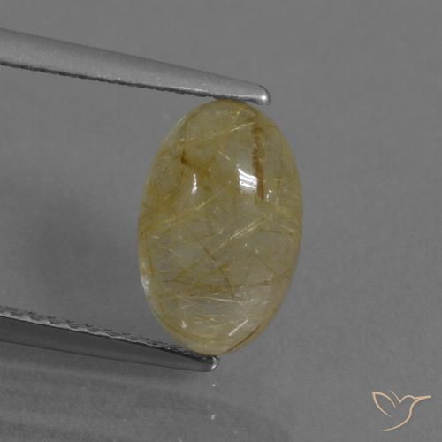2.88ct Natural amarelo quente Quartzo Rutilo, oval, Transparente