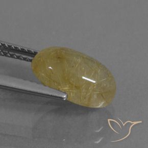Quartzo Rutilo amarelo quente Natural 2.88ct, oval, Transparente