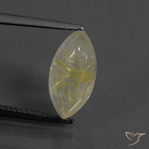 3.97ct Natural Amarelo claro Quartzo Rutilo, Marquesa, Transparente