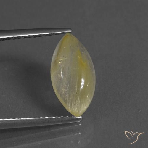 3.00ct Natural amarelo quente Quartzo Rutilo, Marquesa, Transparente