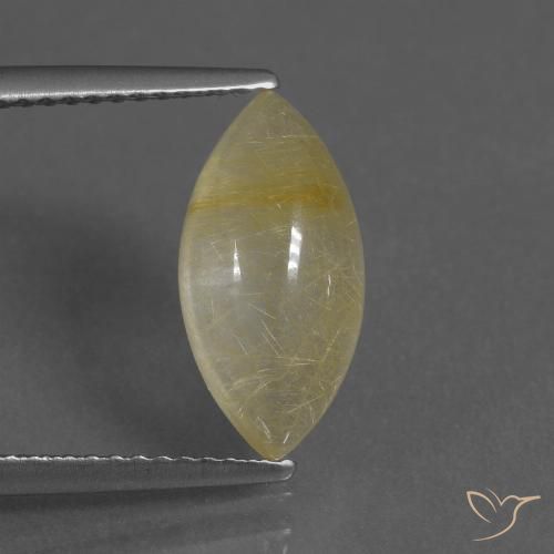 3.35ct Natural Amarelo Toscana Quartzo Rutilo, Marquesa, Transparente